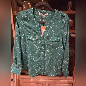 Green Polka Dot Blouse by Crown & Ivy